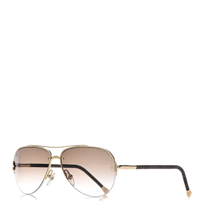 Louis Vuitton Monogram Petite Viola Pilote Aviator Sunglasses Z0571U Brown 1 of 7