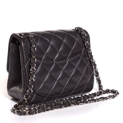 Chanel Lambskin Quilted Mini Square Flap Dark Grey 3 of 8