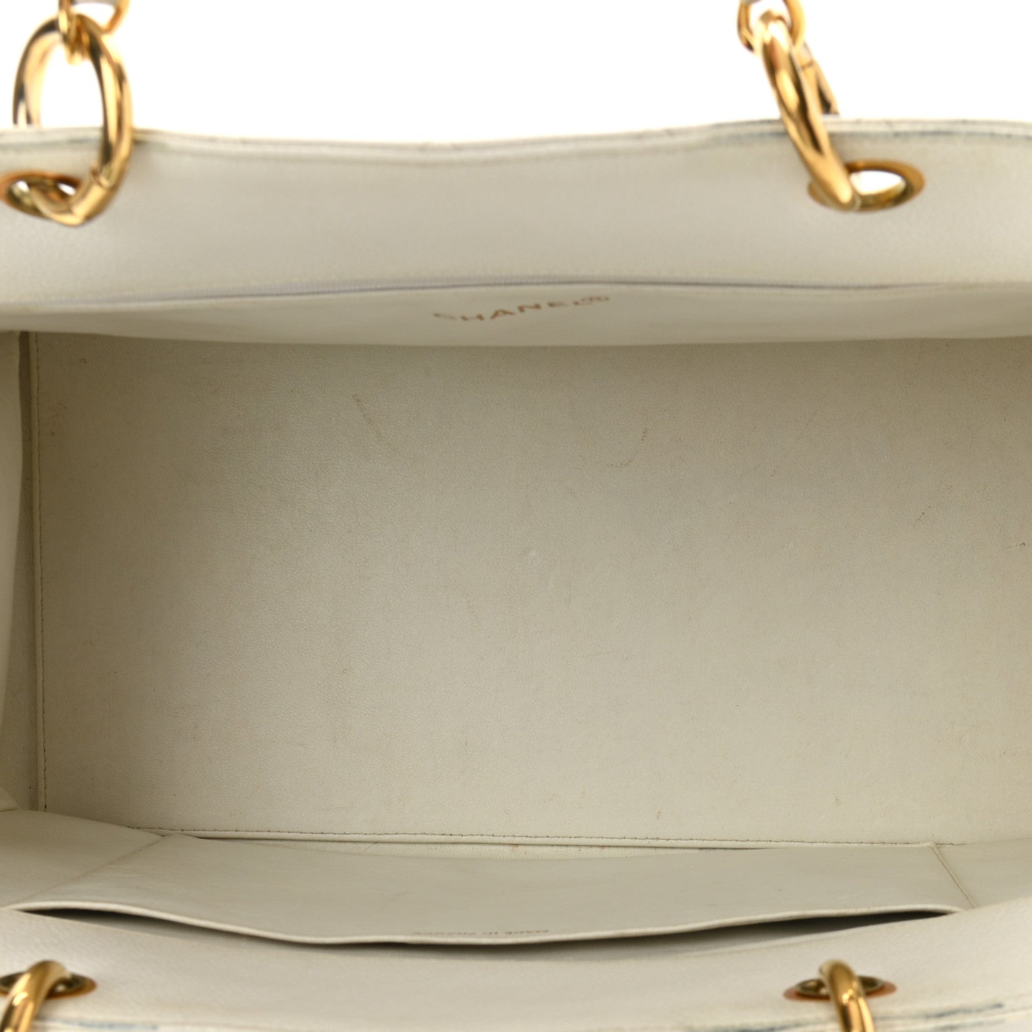 Chanel Caviar Quilted CC Tote White 5 of 17