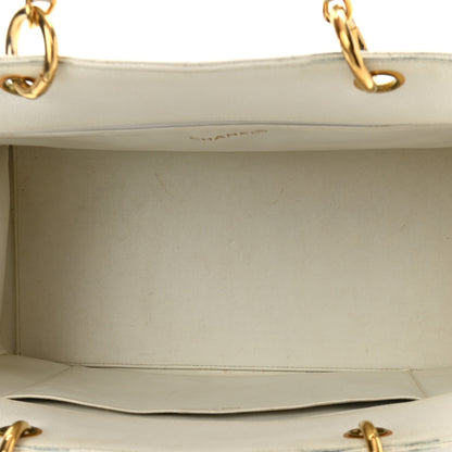 Chanel Caviar Quilted CC Tote White 5 of 17