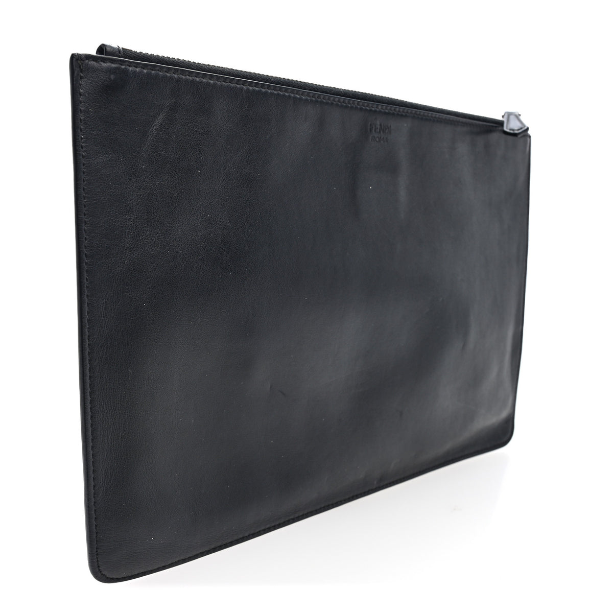 Vitello Snakeskin Monster Eyes Inlay Pouch Black