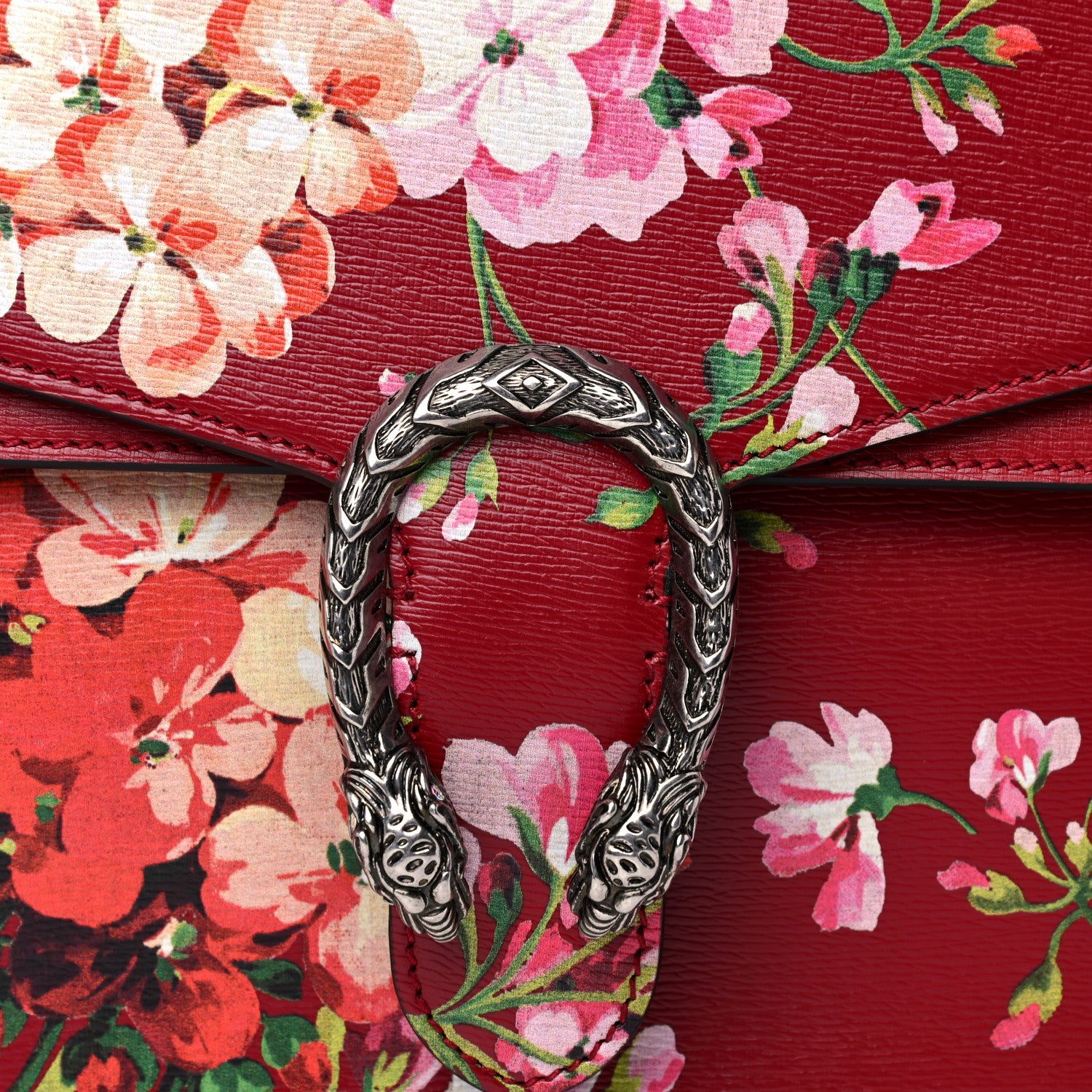 Gucci Calfskin Blooms Print Medium Dionysus Shoulder Bag Romantic Cherry Multicolor 10 of 12