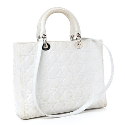 Christian Dior Lambskin Cannage Large Lady Dior White 3 of 13