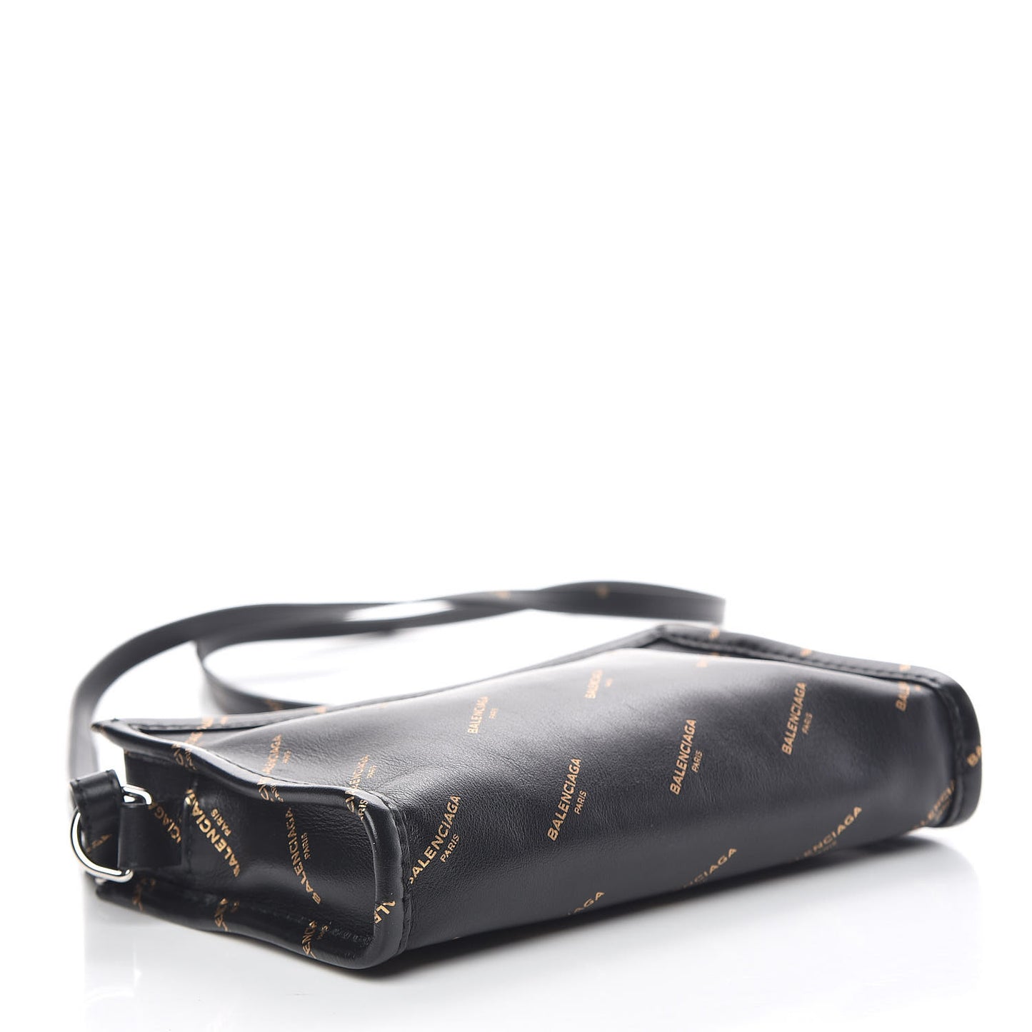Calfskin Allover Logo Bazar Pochette Crossbody Black Gold