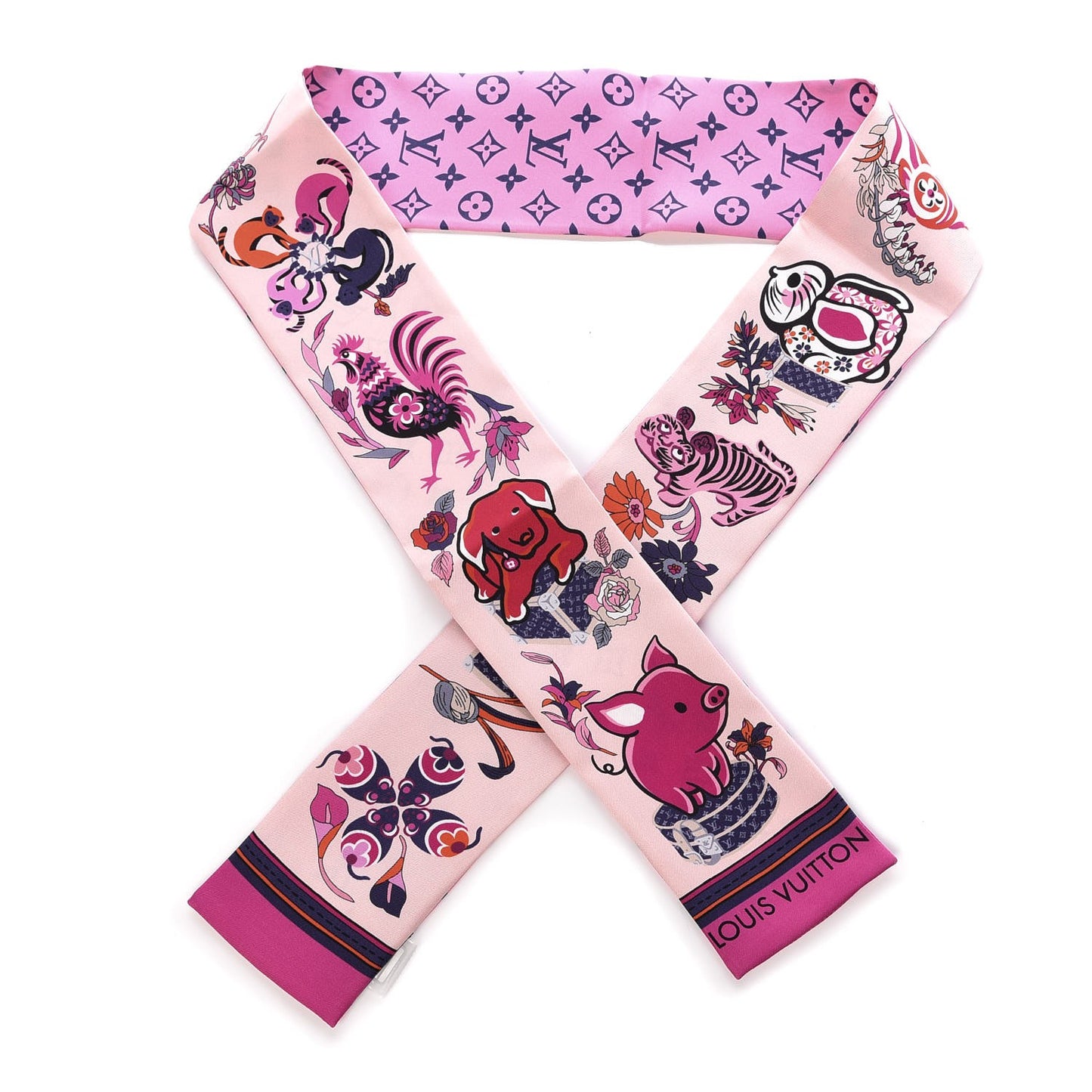 Silk Monogram Superstition Bandeau Rose