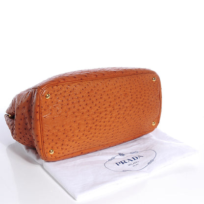 Prada Ostrich Executive Tote Cognac 4 of 12