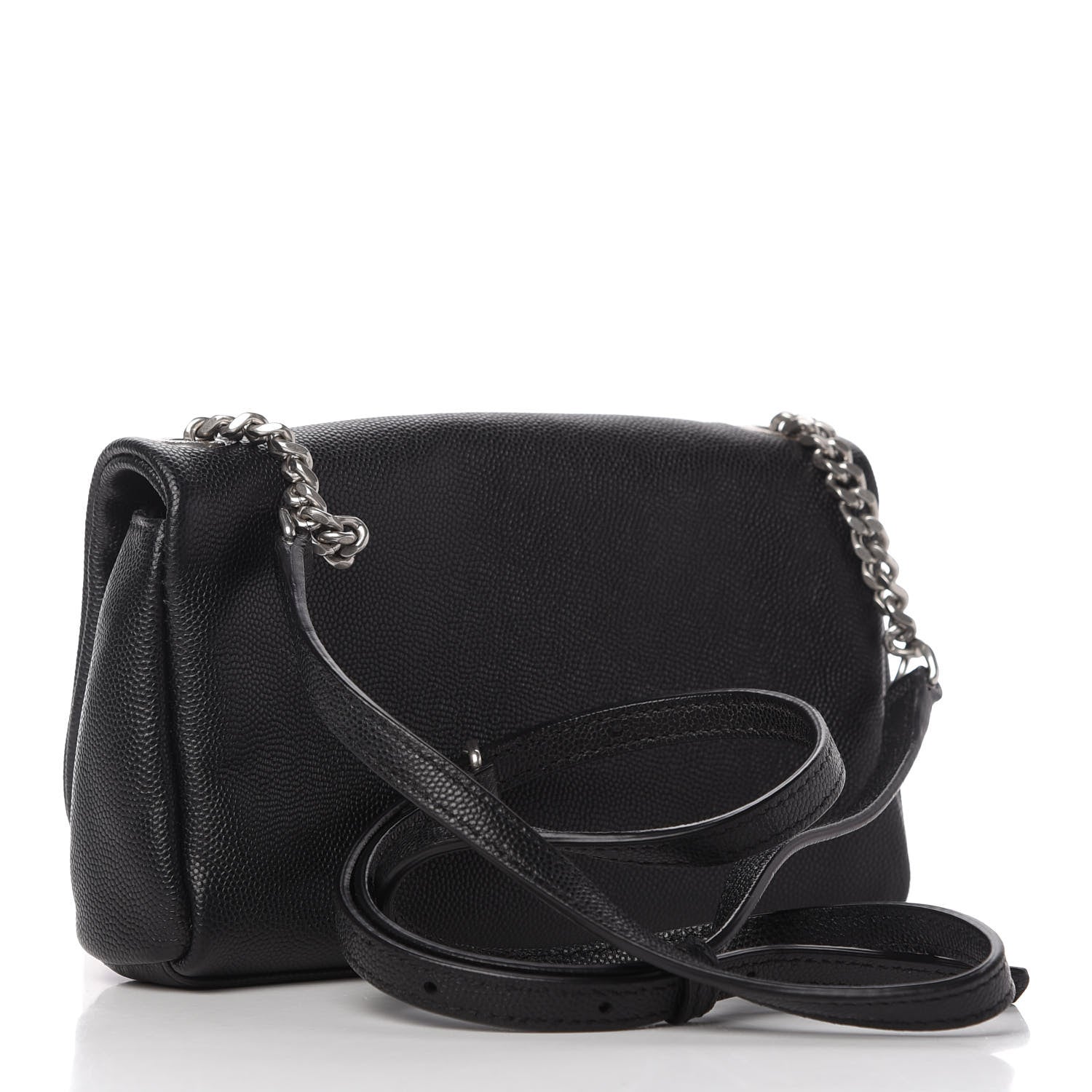 Saint Laurent Grain De Poudre Monogram Toy West Hollywood Fold-Over Bag Black 3 of 10