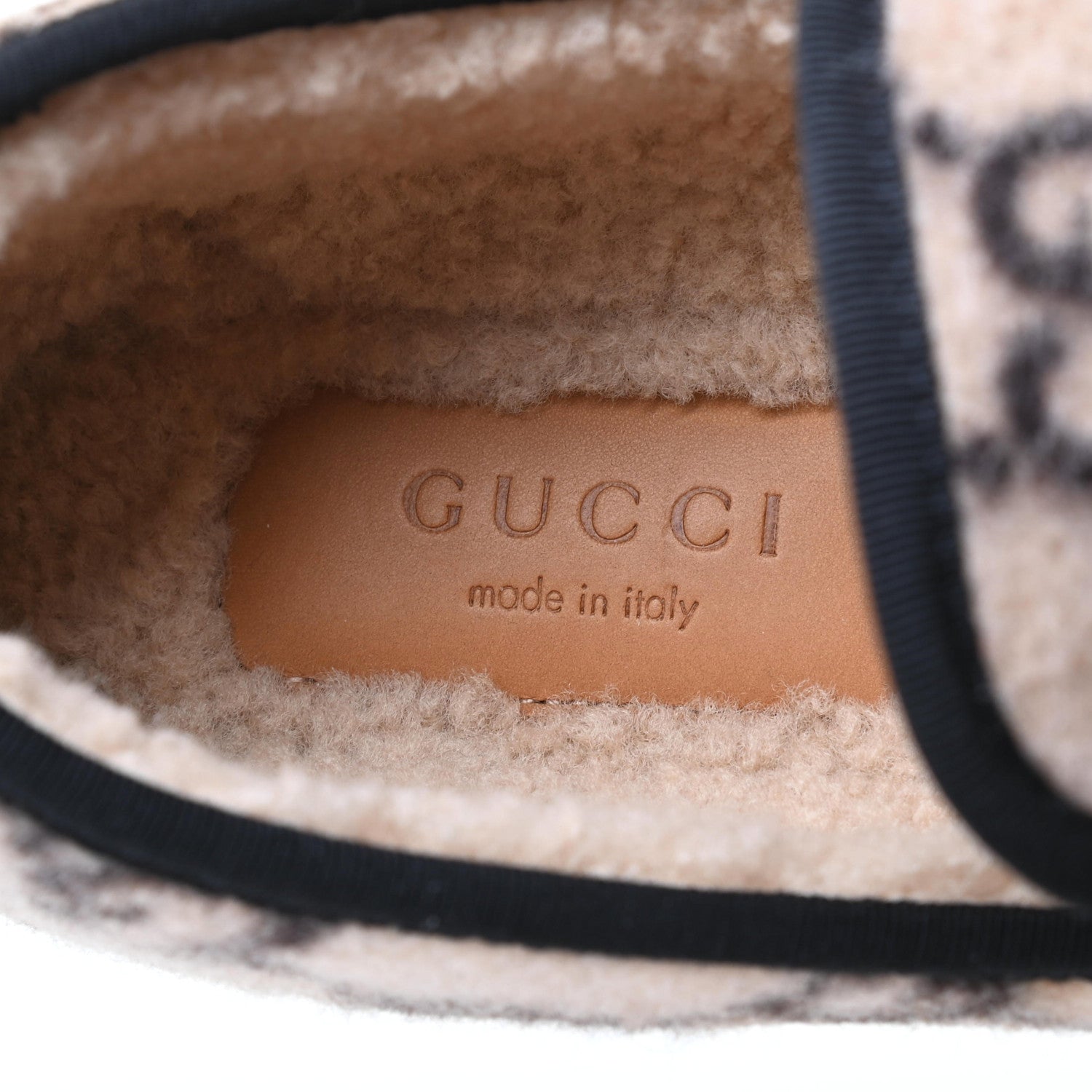 Gucci Covered Wool GG Monogram Womens Fria Horsebit Loafers 37.5 Beige Ebony Black Butterscotch 7 of 8