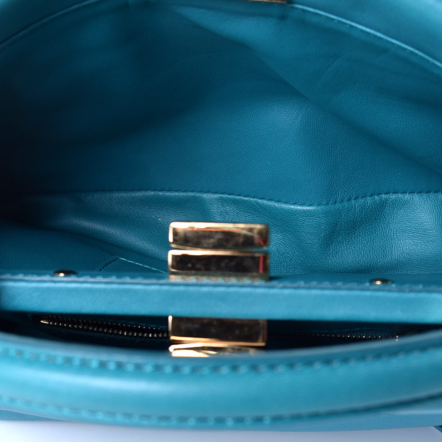 Fendi Nappa Mini Peekaboo Iconic Satchel Lago 6 of 9
