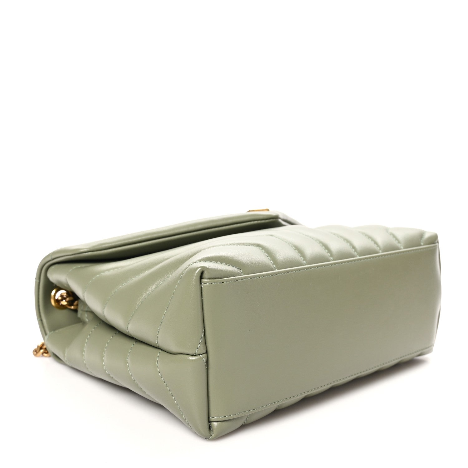 Saint Laurent Calfskin Y Quilted Monogram Small Loulou Chain Satchel Light Sage 4 of 10