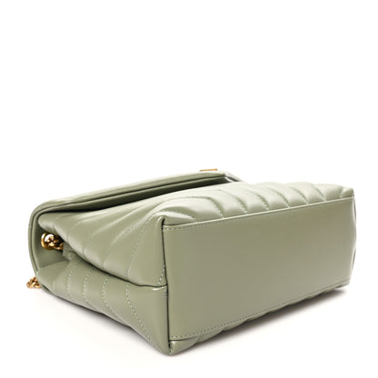 Saint Laurent Calfskin Y Quilted Monogram Small Loulou Chain Satchel Light Sage 4 of 10