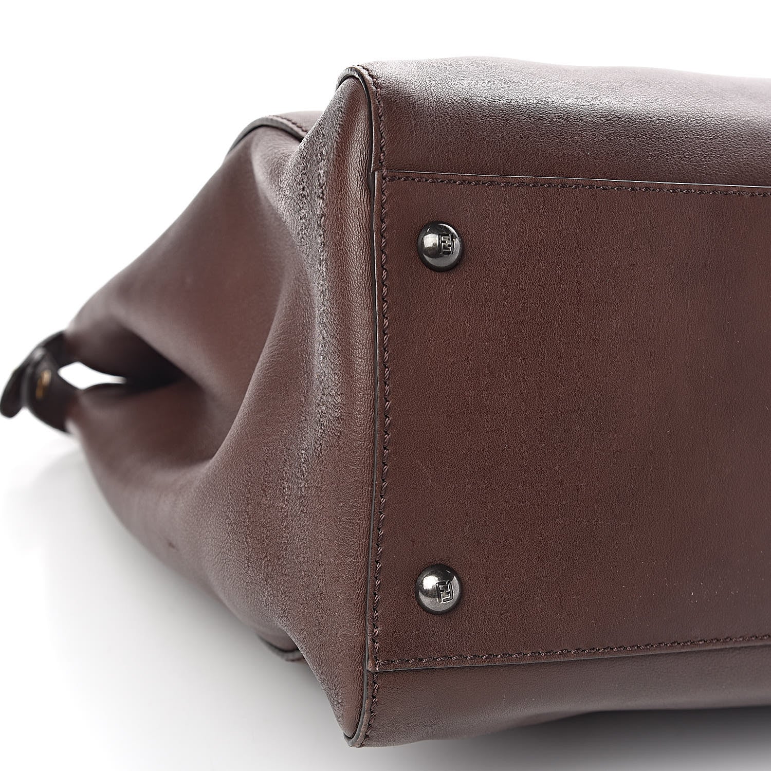 Fendi Vitello Zucca Large Peekaboo Iconic Satchel Marrone Tobacco 10 of 11