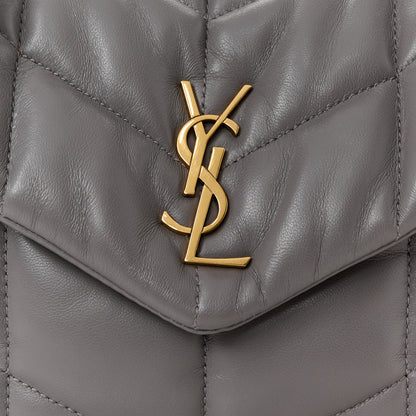 Saint Laurent Lambskin Quilted Toy Loulou Puffer Monogram Chain Satchel Fog 9 of 11