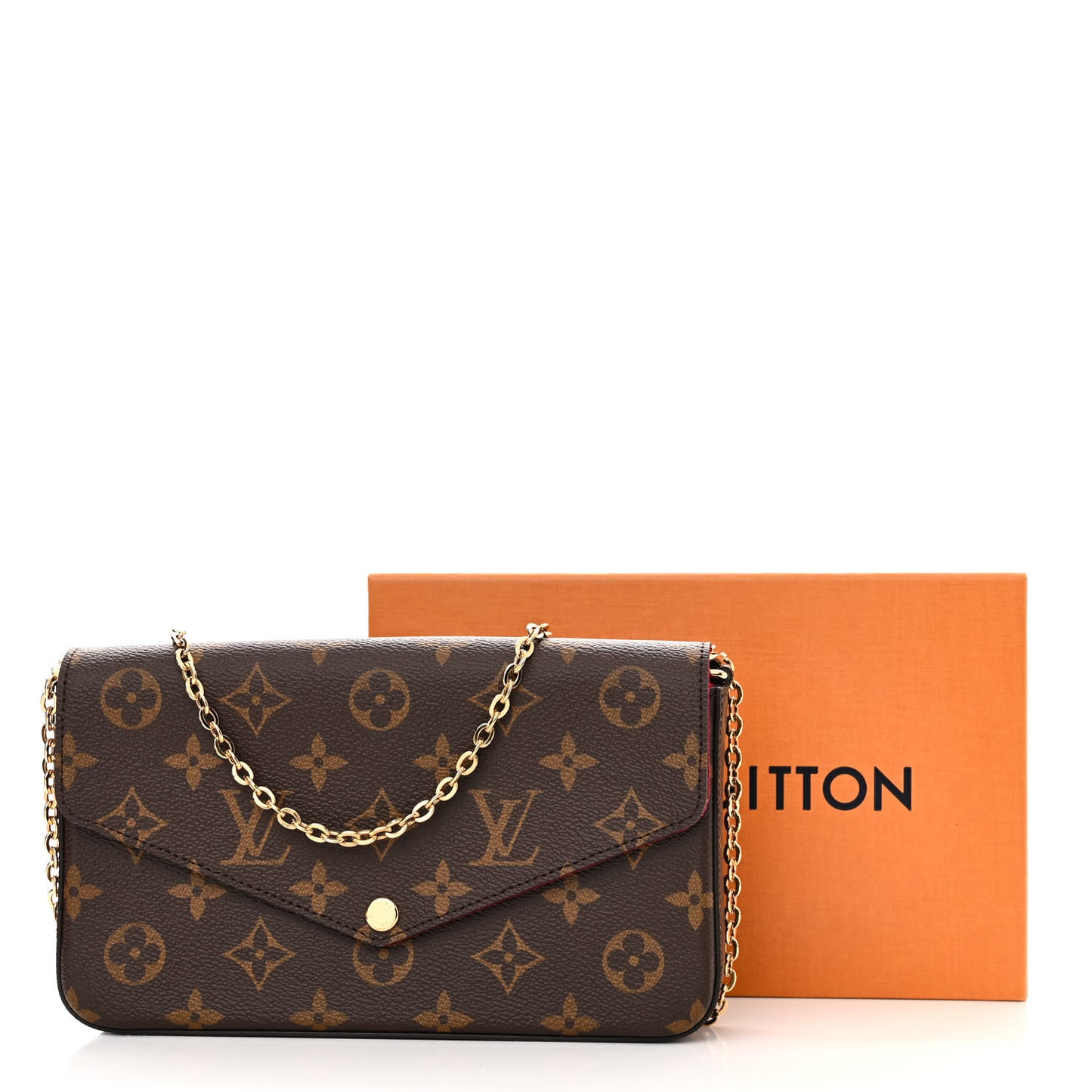 Monogram Pochette Felicie Chain Wallet Fuchsia