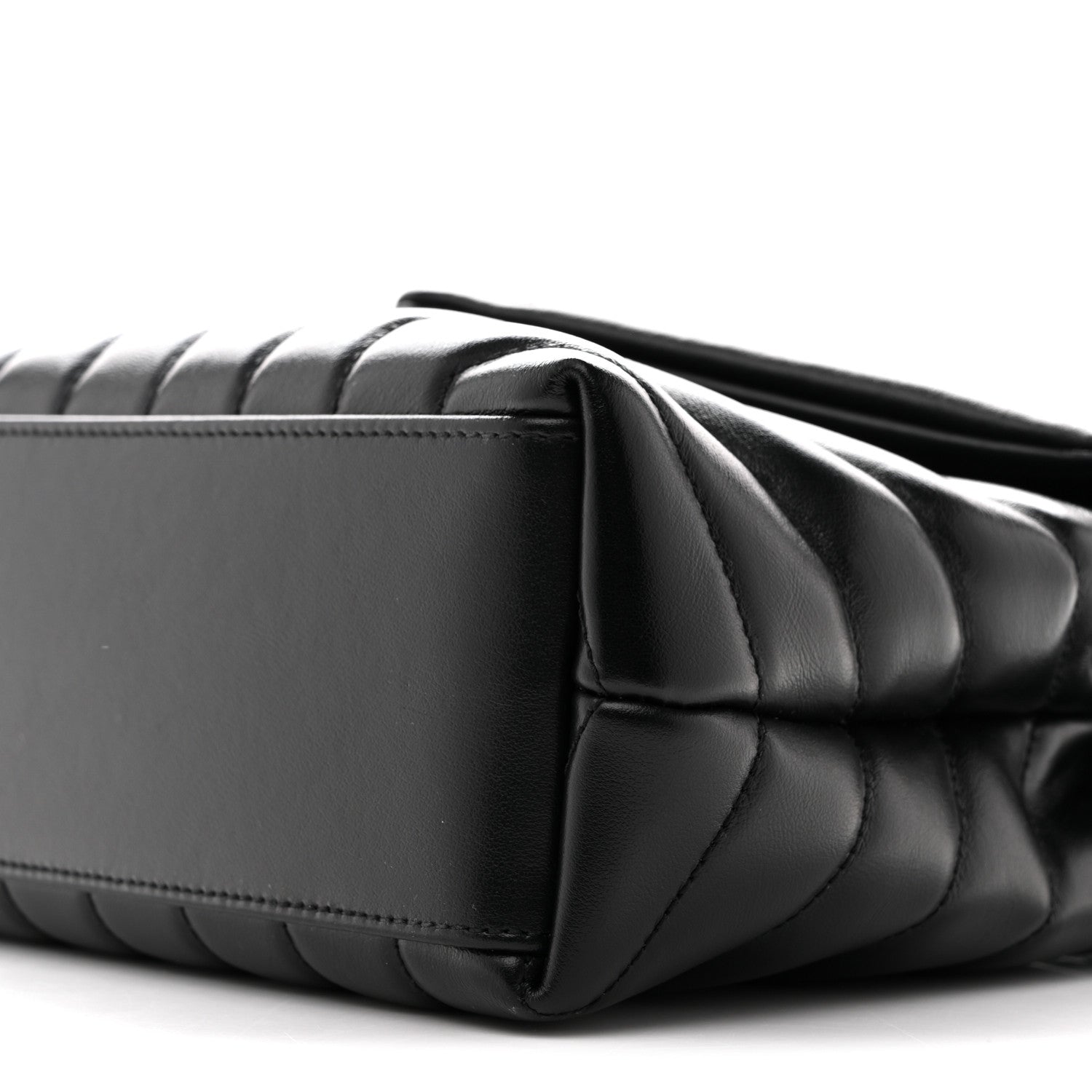 Saint Laurent Calfskin Y Quilted Monogram Monochrome Small Loulou Chain Satchel Black 10 of 11