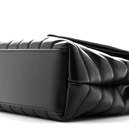 Saint Laurent Calfskin Y Quilted Monogram Monochrome Small Loulou Chain Satchel Black 10 of 11