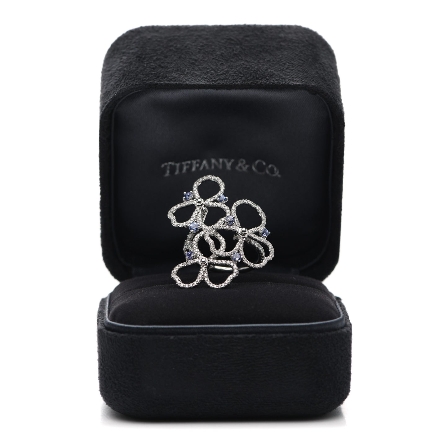 Platinum Diamond Tanzanite Paper Flowers Open Cluster Ring 51 5.75