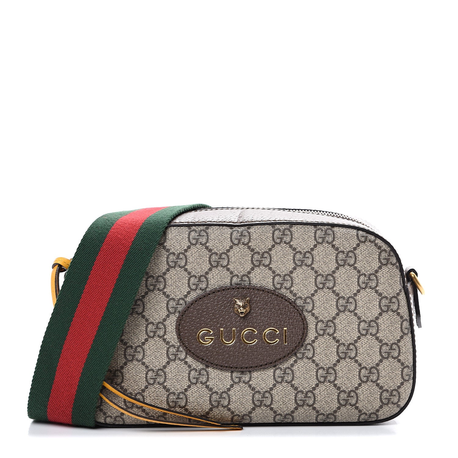 Gucci GG Supreme Monogram Web Neo Vintage Shoulder Bag Beige New Acero Crop 1 of 10