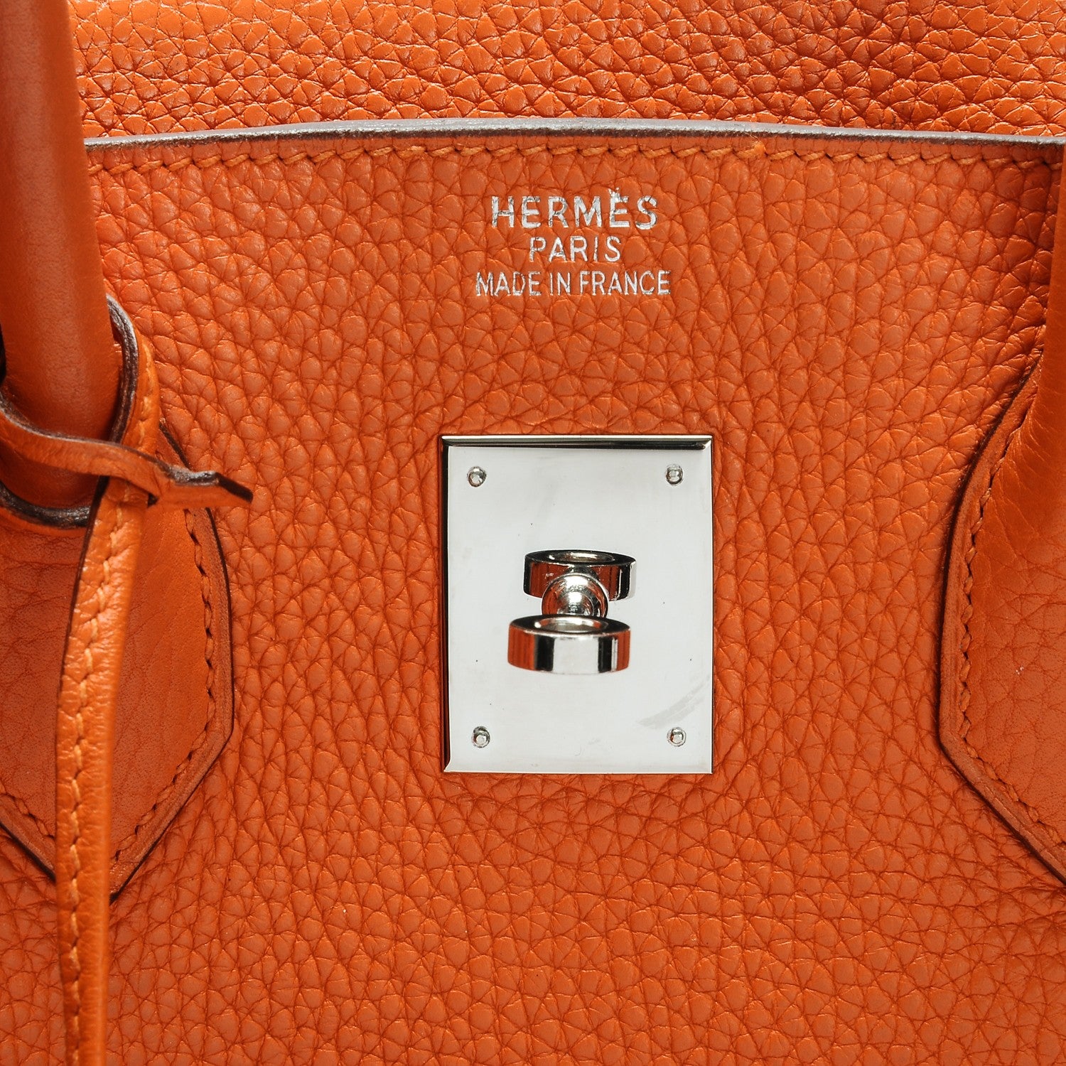 Hermes Taurillon Clemence Birkin 35 Orange 16 of 30