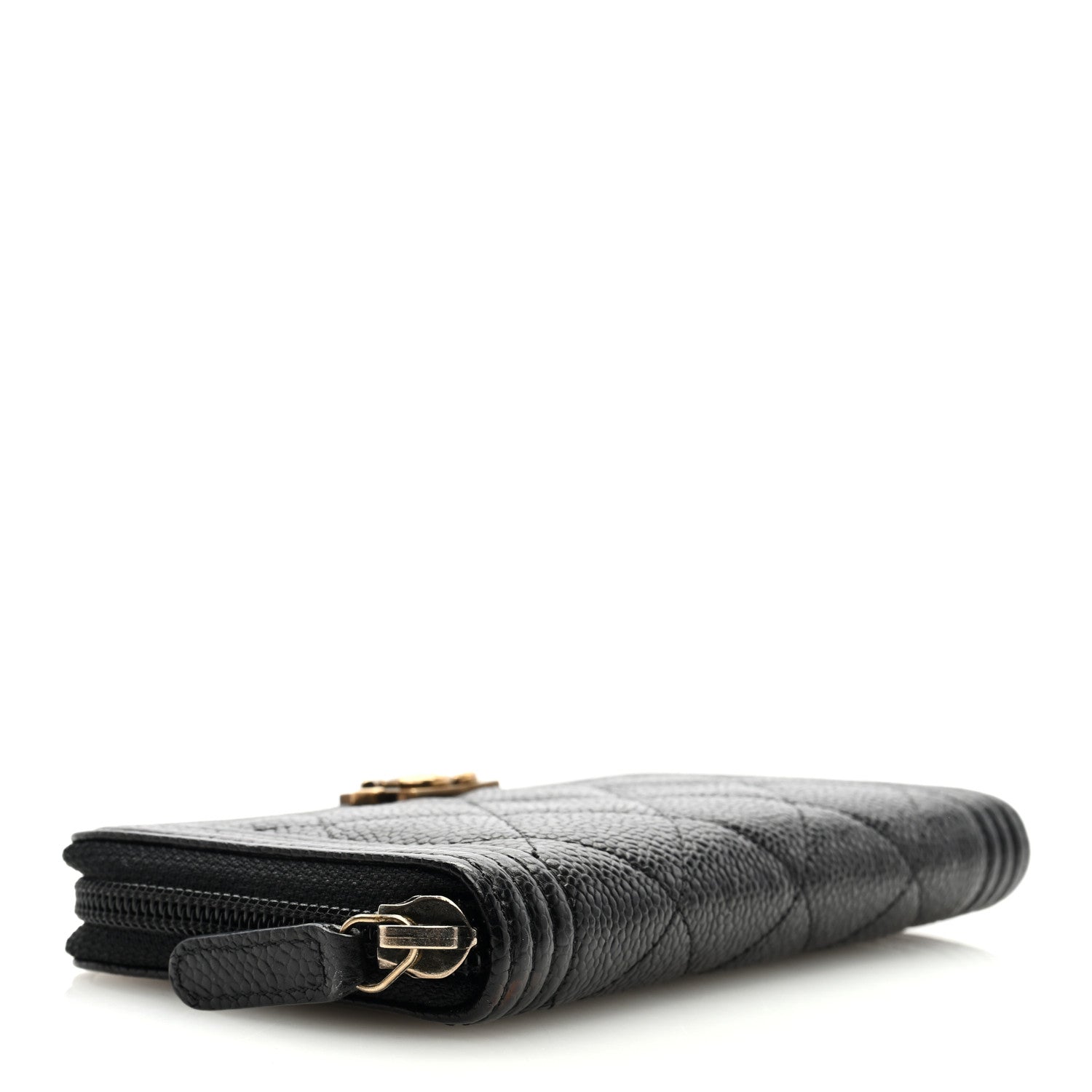 Chanel Caviar Quilted Small Boy Zip Around Wallet Black 4 of 6