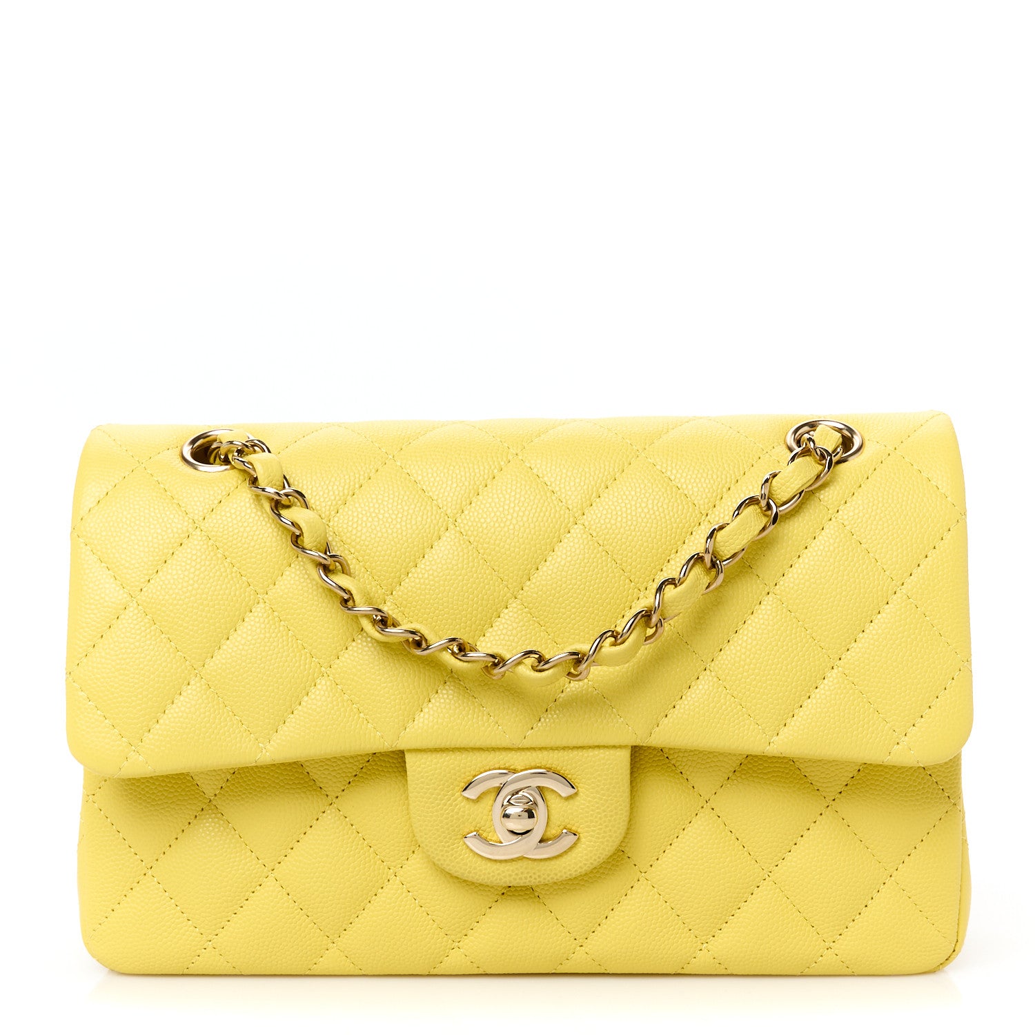 Chanel Caviar Quilted Small Double Flap Light Yellow 1 of 11