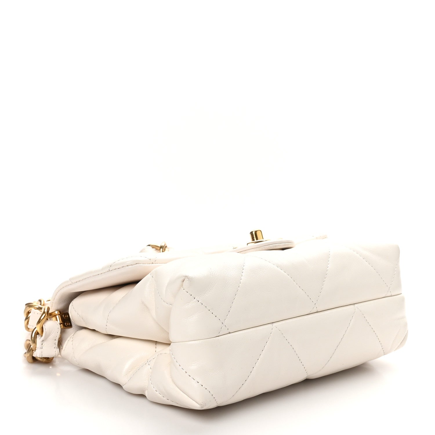 Chanel Lambskin Quilted Small Chain Top Handle Flap White 4 of 10
