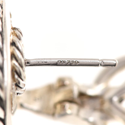 David Yurman Sterling Silver 18K Yellow Gold Diamond Smoky Quartz 11mm Albion Earrings 6 of 6