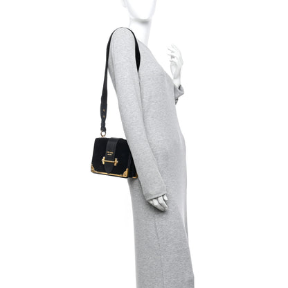 Prada Velvet City Calfskin Cahier Bag Black 2 of 9
