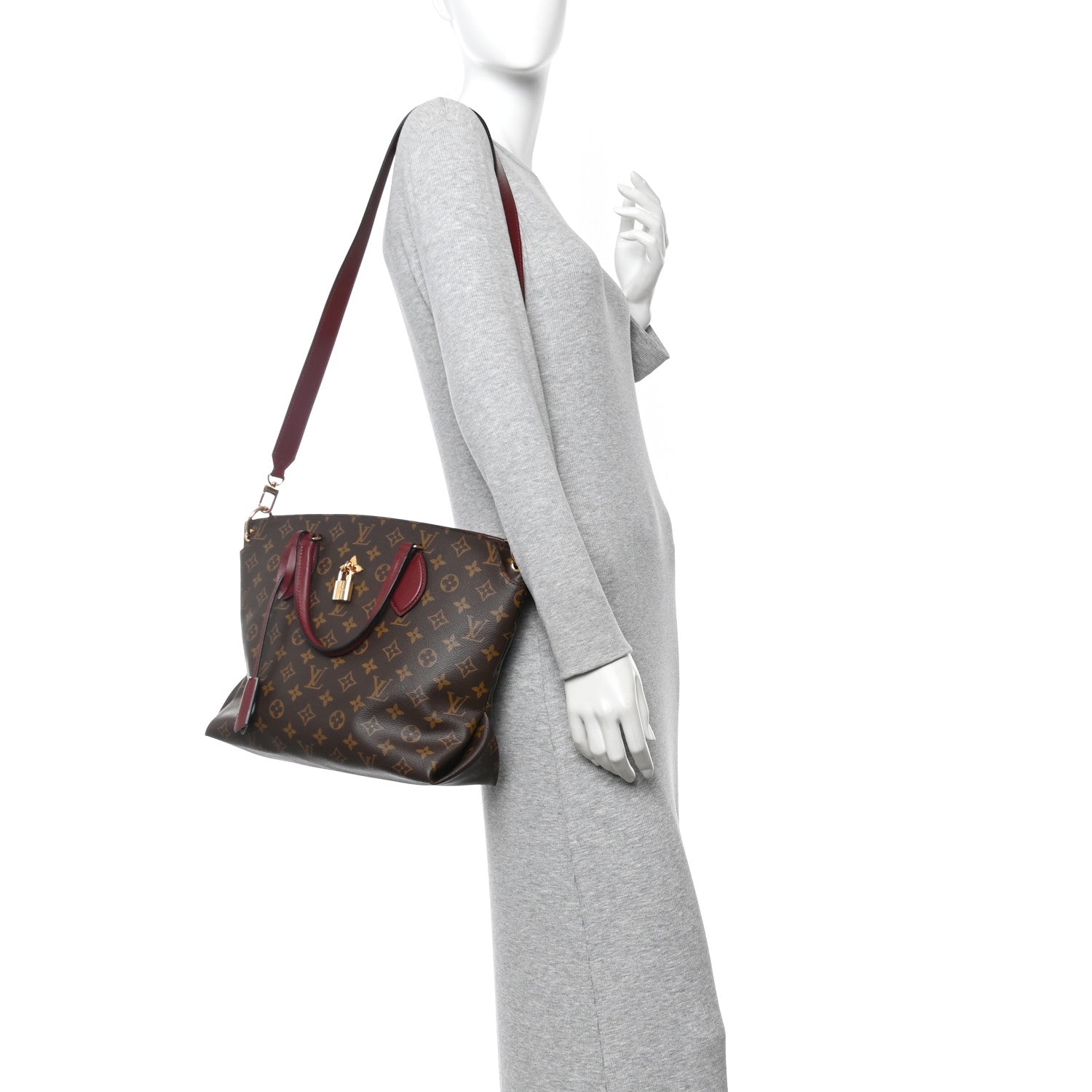Louis Vuitton Monogram Flower Zipped Tote MM Bordeaux 1821999