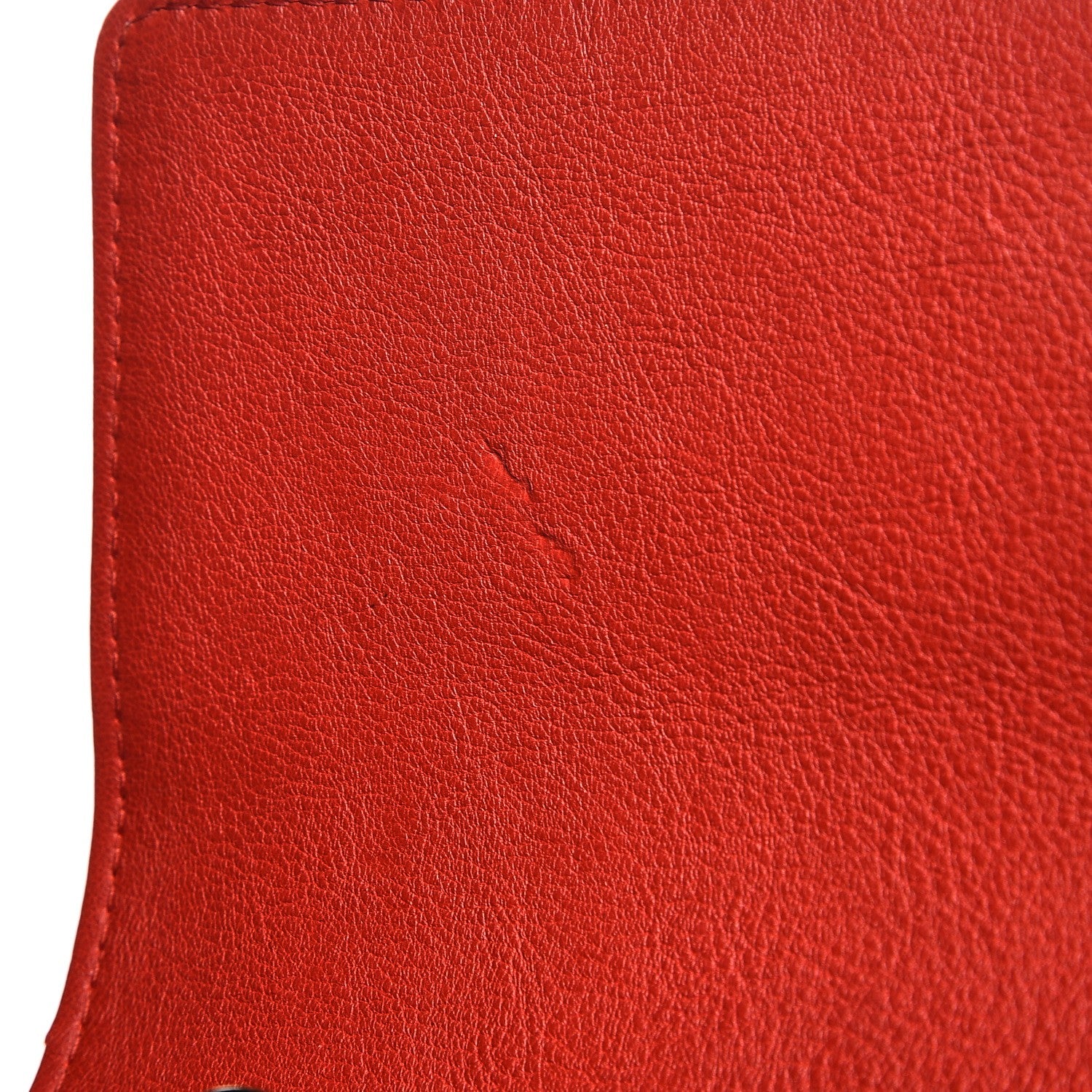 Chanel Grained Calfskin Quilted Label Click Large Gusset Flap Wallet Red 9 of 10