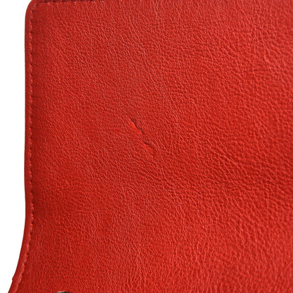 Chanel Grained Calfskin Quilted Label Click Large Gusset Flap Wallet Red 9 of 10