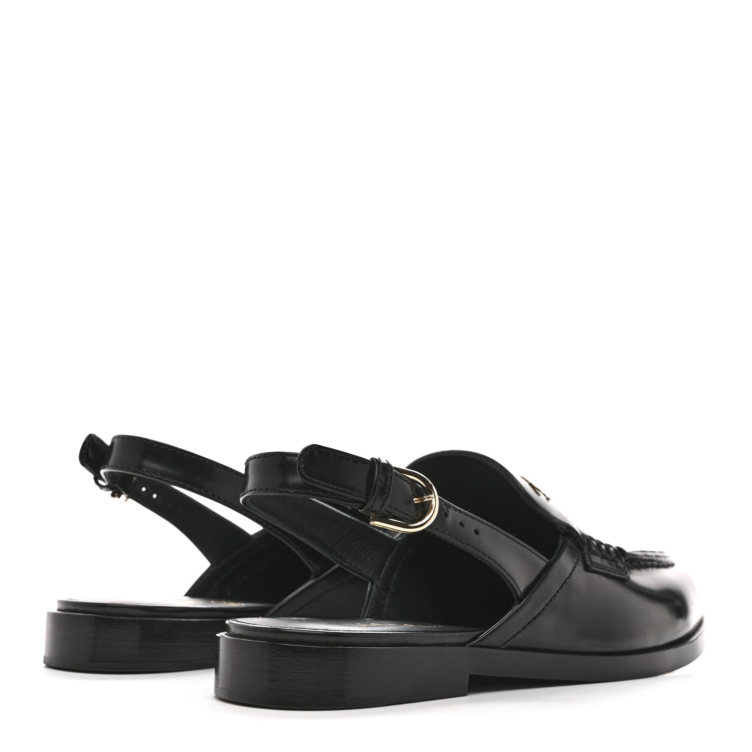 Chanel Shiny Calfskin Slingback Loafers 36.5 Black 5 of 10