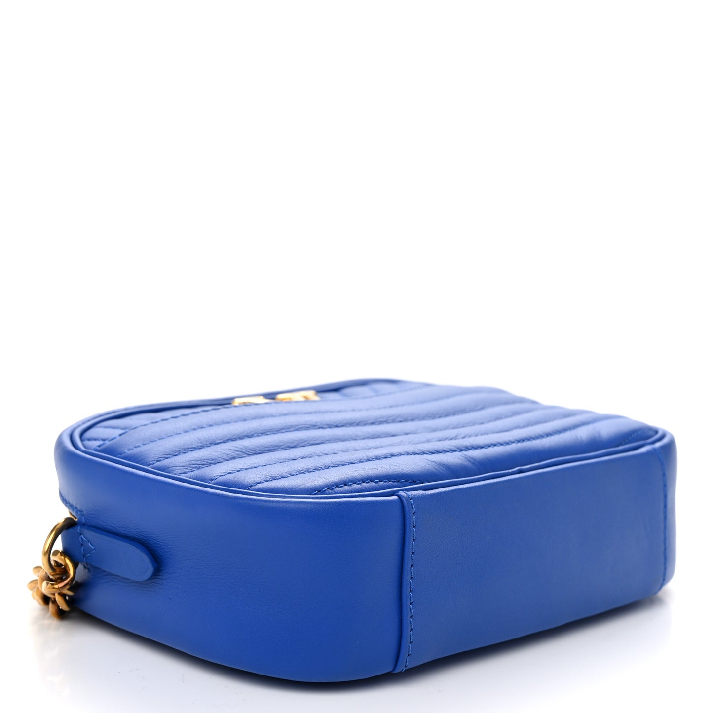 Calfskin New Wave Camera Bag Bleu Neon