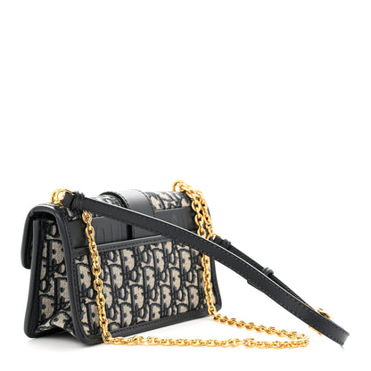 Christian Dior Oblique 30 Montaigne East West Chain Flap Bag Blue 3 of 10