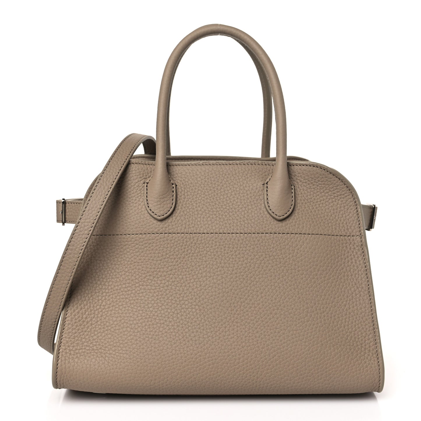 Grained Calfskin Soft Margaux 10 Bag Dark Taupe