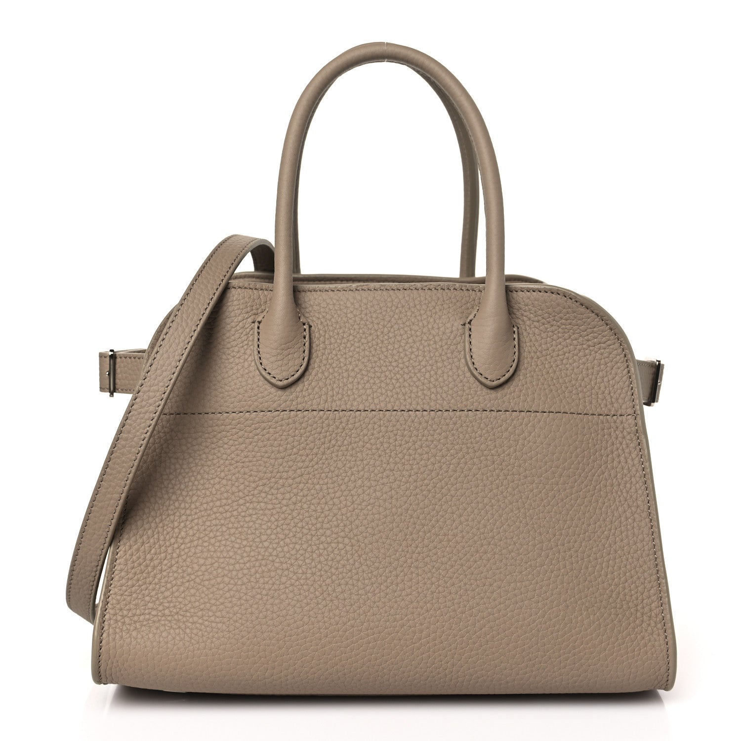 The Row Grained Calfskin Soft Margaux 10 Bag Dark Taupe 1 of 8