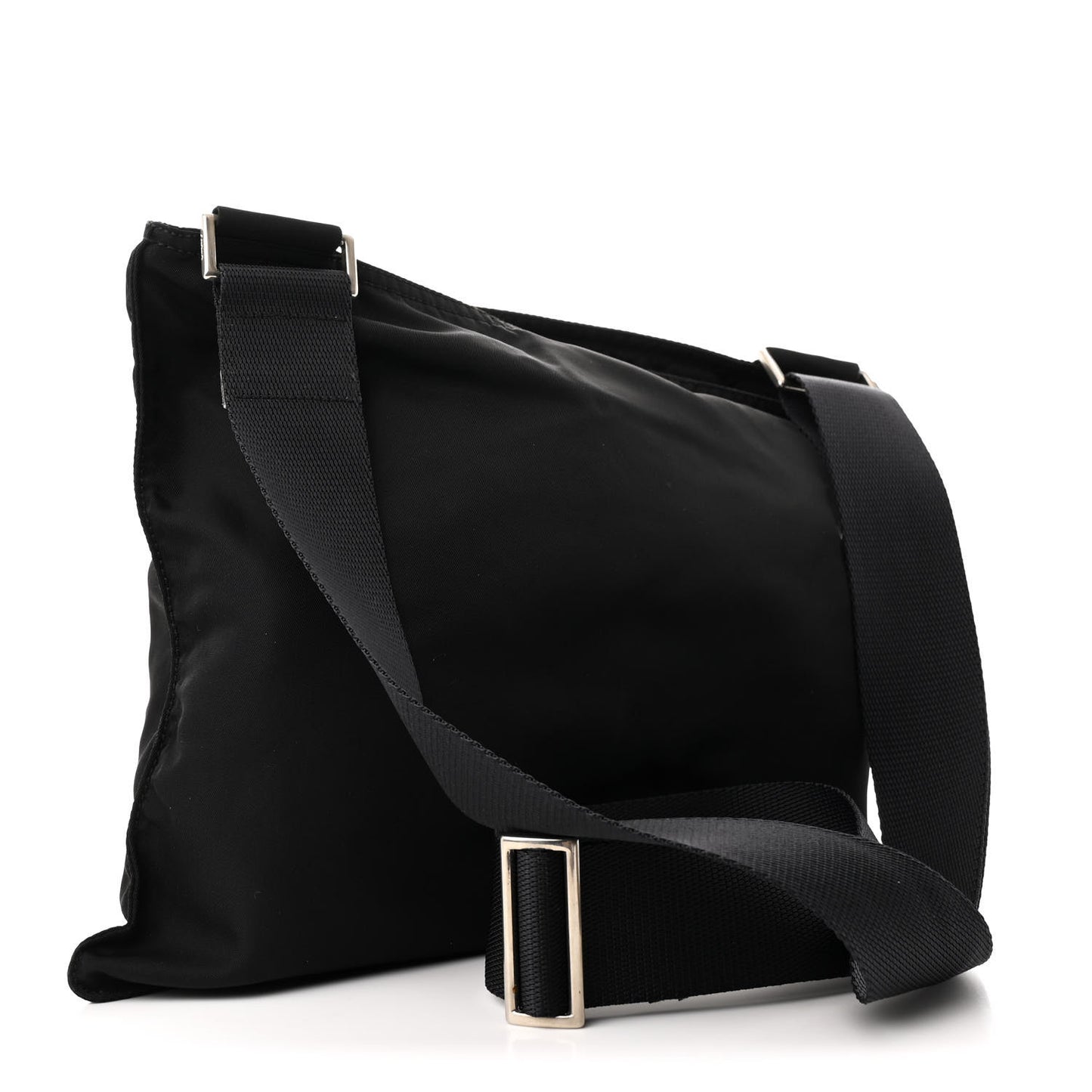 Nylon Vela Flat Messenger Bag Black