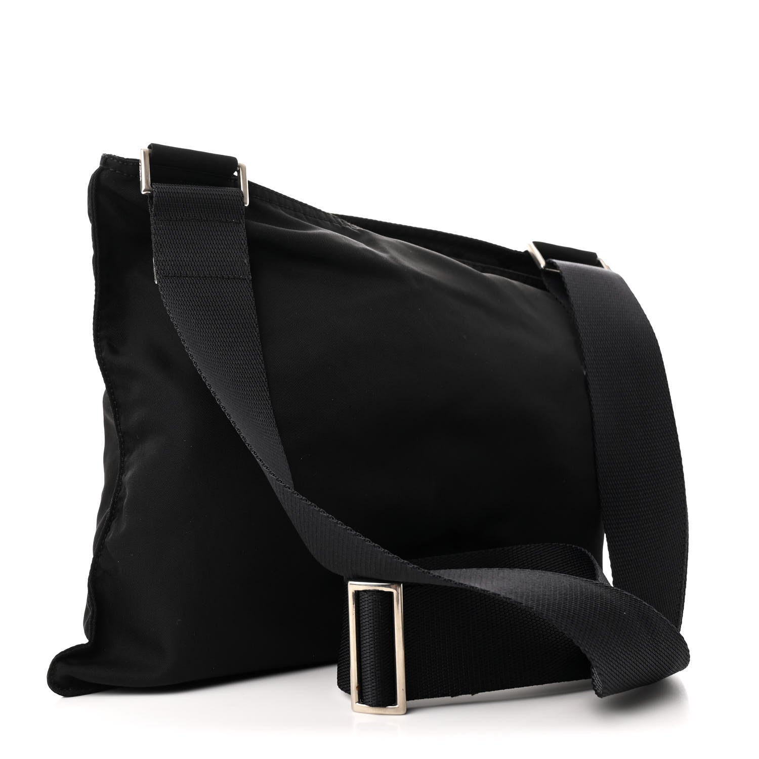 Prada Nylon Vela Flat Messenger Bag Black 3 of 12