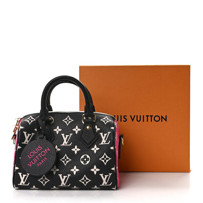 Louis Vuitton Empreinte Monogram Spring in the City Speedy Bandouliere 20 Black White Pink 9 of 9