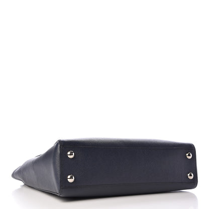 Prada Saffiano Lux Double Handle Shopping Tote Baltico 4 of 10