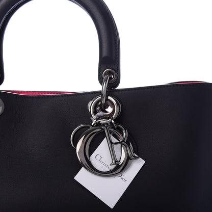 Christian Dior Smooth Calfskin Large Diorissimo Tote Black Rose Indien 9 of 9