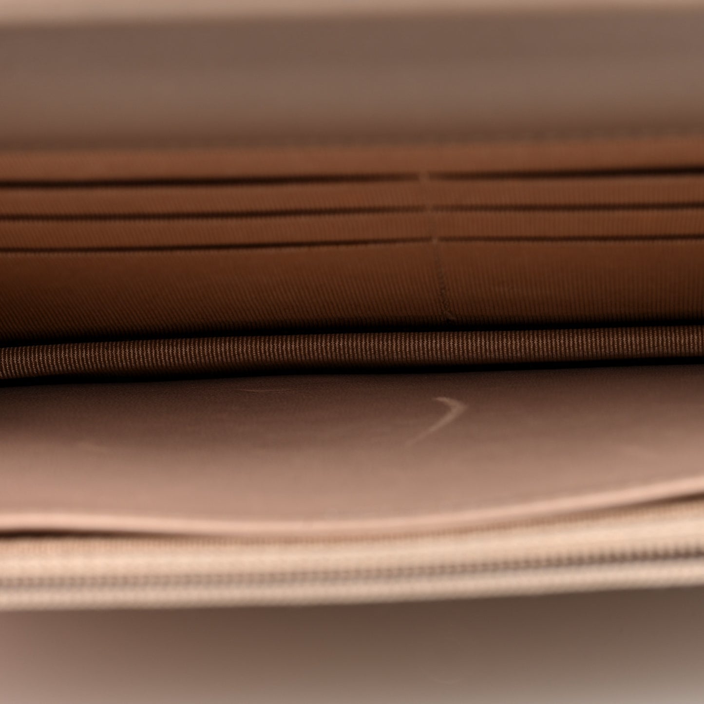 Lambskin Quilted Wallet On Chain WOC Taupe
