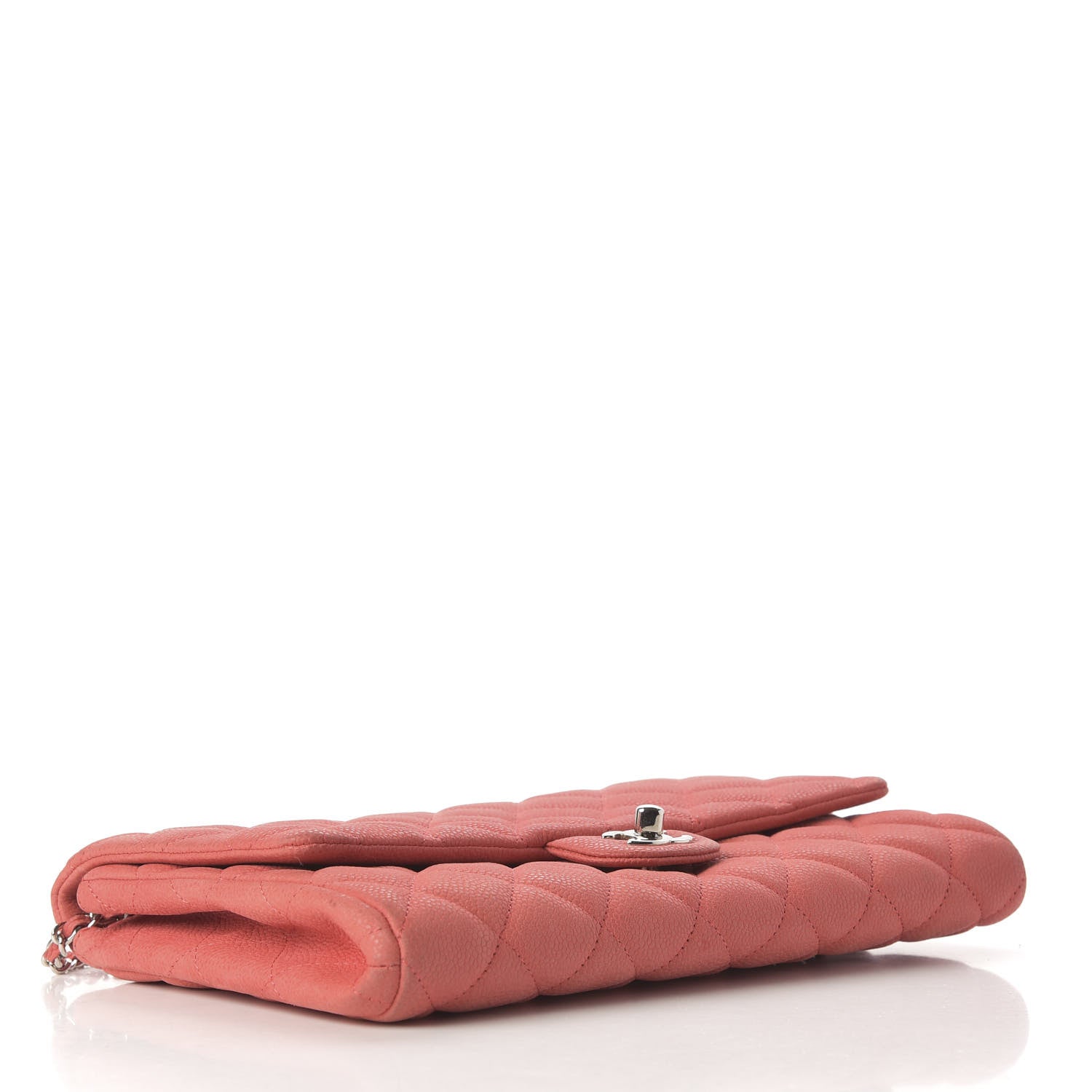 Chanel Iridescent Caviar Quilted Clutch With Chain Flap Coral 4 of 9