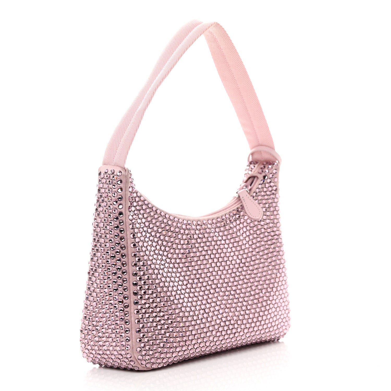 Prada Satin Crystal Mini Re-Edition 2000 Bag Alabastro 3 of 14