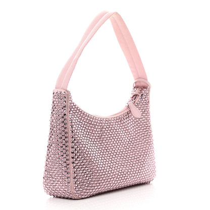 Prada Satin Crystal Mini Re-Edition 2000 Bag Alabastro 3 of 14