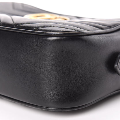 Gucci Calfskin Matelasse Small GG Marmont Chain Shoulder Bag Black 7 of 10