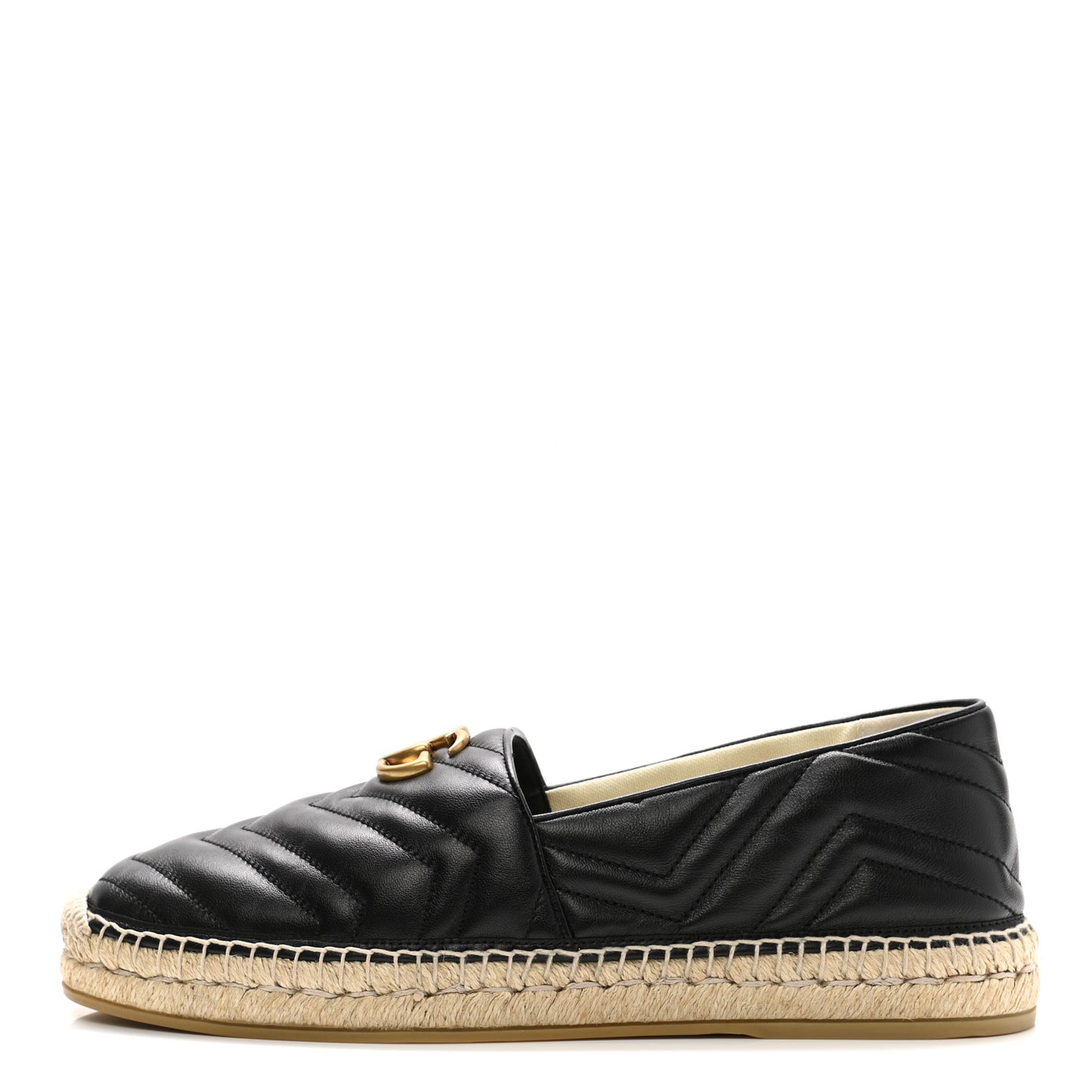 Nappa Matelasse Mens GG Marmont Espadrilles 11 Black