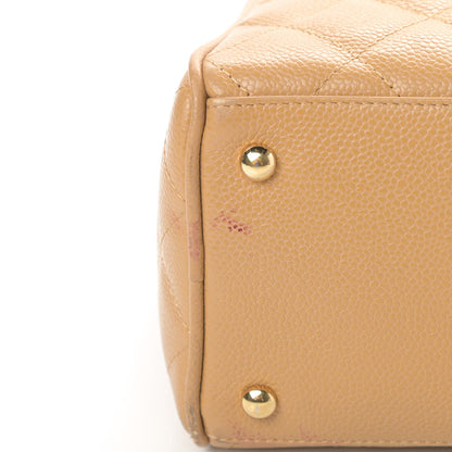 Chanel Caviar Quilted Large Bowler Bag Beige 13 of 20