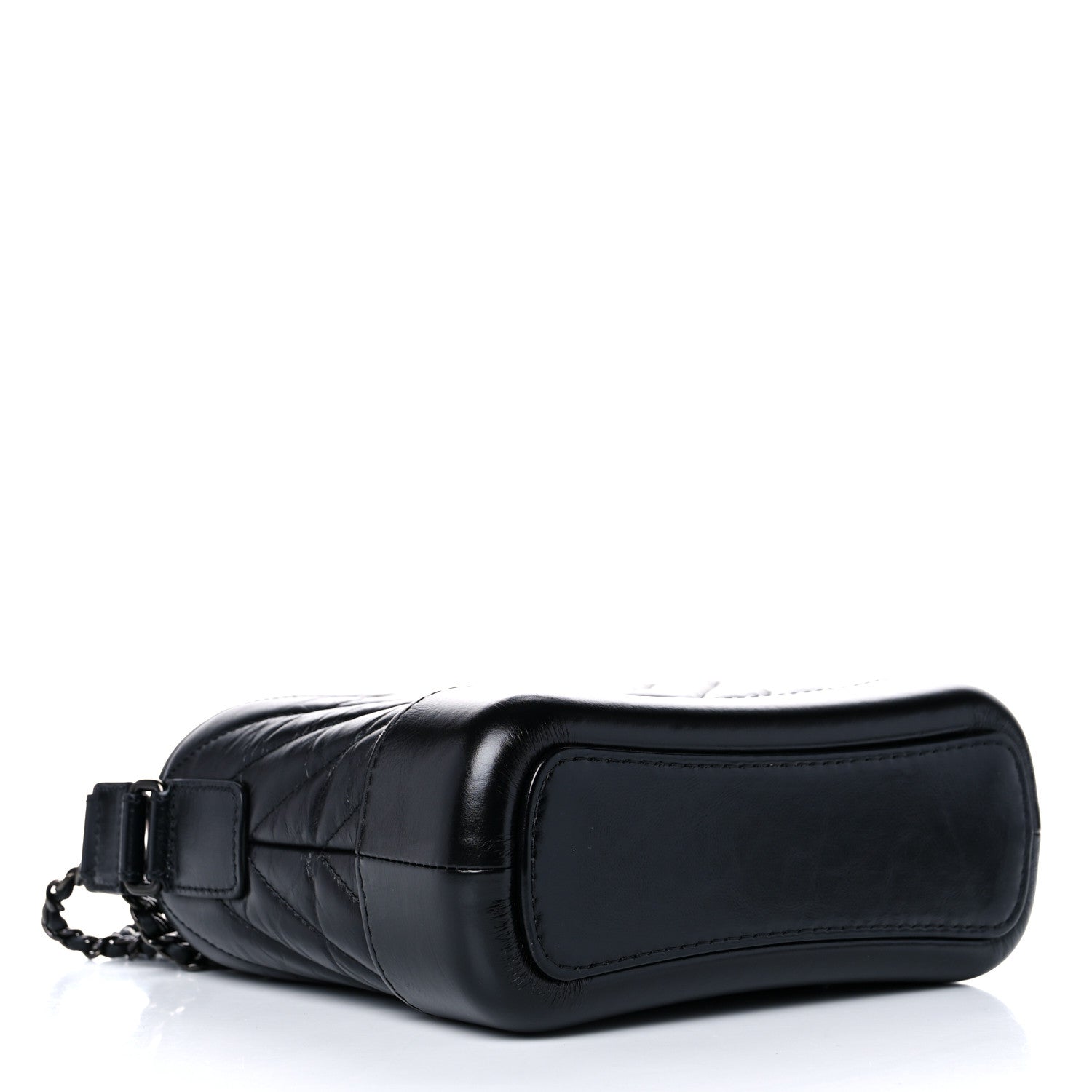 Chanel Aged Calfskin Chevron Quilted Small Gabrielle Hobo So Black 3 of 10