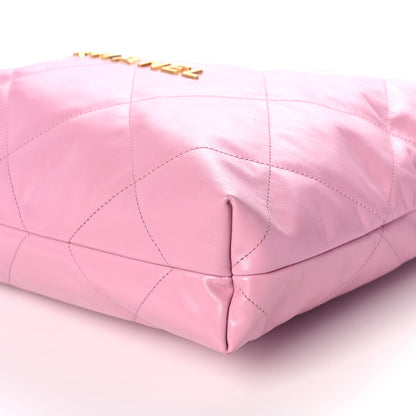 Chanel Shiny Calfskin Quilted Chanel 22 Drawstring Bag Dark Pink 12 of 12